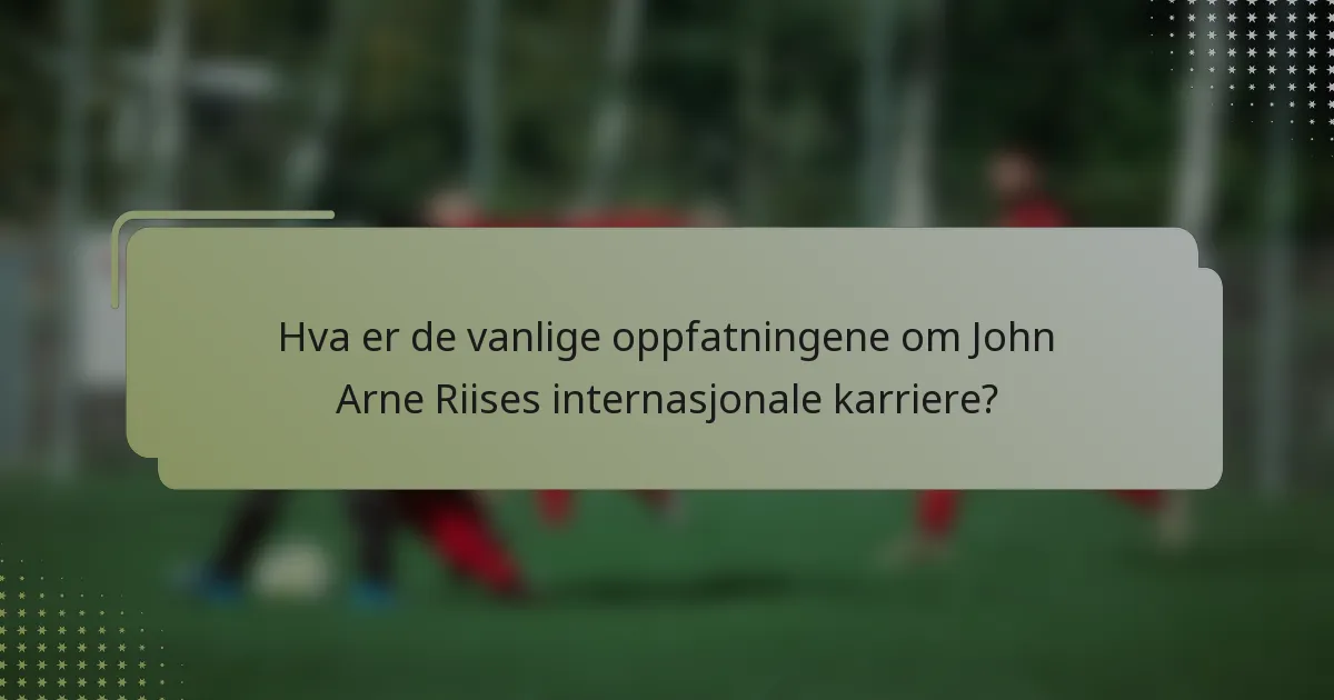 Hva er de vanlige oppfatningene om John Arne Riises internasjonale karriere?